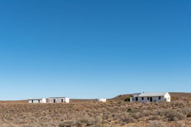 Ceres, Güney Afrika, 8 Ağustos 2018: çiftlik manzara evleri yolda R356, Batı Cape Eyaleti ile