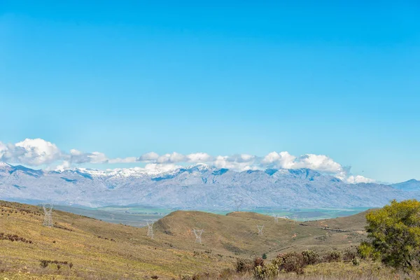 Krajobraz Theronsberg Mountain Pass Pobliżu Ceres Prowincji Przylądkowej Zachodniej Śnieg — Zdjęcie stockowe