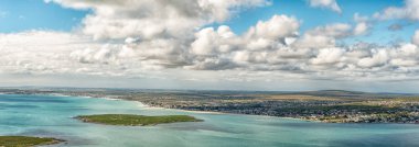 WEST COAST NATIONAL PARK, SOUTH AFRICA, AUGUST 20, 2018: Langebaan as seen from the Perlemoen Lookout Point at Postberg on the Atlantic Ocean coast of the Western Cape Province clipart