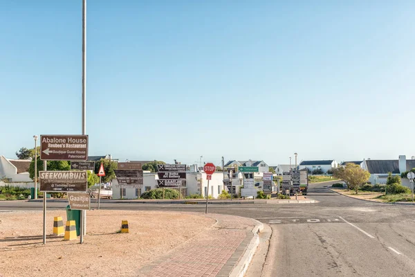 Paternoster Jižní Afrika Srpna 2018 Pouliční Scény Mnoha Reklamních Cedulí — Stock fotografie