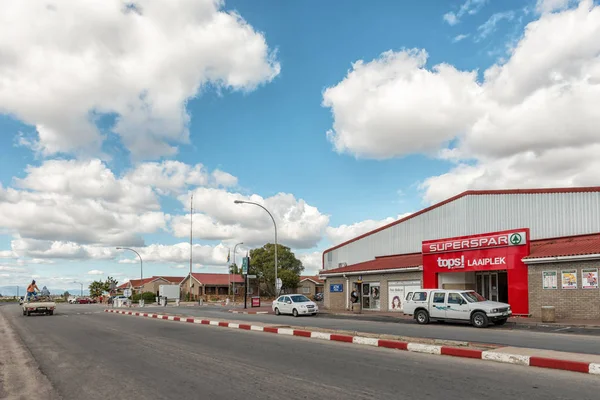 Laaiplek Południowa Afryka Sierpień 2018 Ulica Sceny Supermarketu Posterunek Policji — Zdjęcie stockowe
