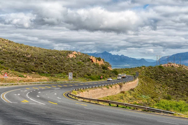 Citrusdal South Africa August 2018 Vehicles Top Piekenierskloof Pass Piketberg — Stock Photo, Image