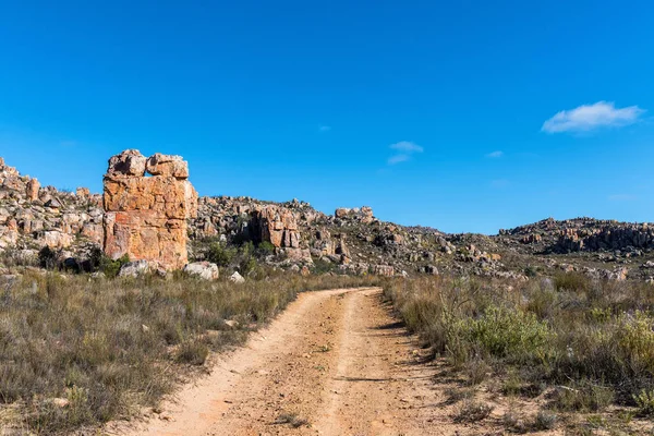 Rock formations next to the road to the start of the Maltese Cross hiking trail near Dwarsrivier in the Cederberg Mountains