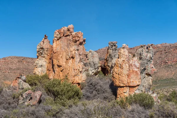 Rotsformaties Aan Dwarsrivier Het Cederberggebergte Van Provincie West Kaap — Stockfoto