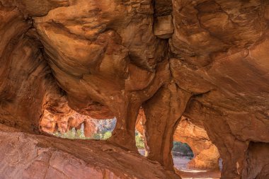 Güney Afrika 'nın batı Cape eyaletindeki Cederberg Dağları' ndaki ana Stadsaal Mağarası.
