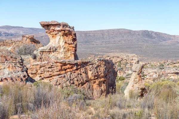 Rotsformaties Bij Stadsaal Grotten Het Cederberg Gebergte West Kaap Provincie — Stockfoto