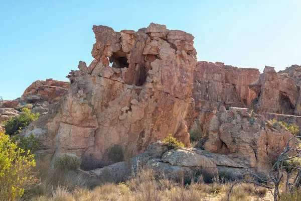 Delicate Rotsformaties Bij Stadsaal Grotten Het Cederberg Gebergte West Kaap — Stockfoto