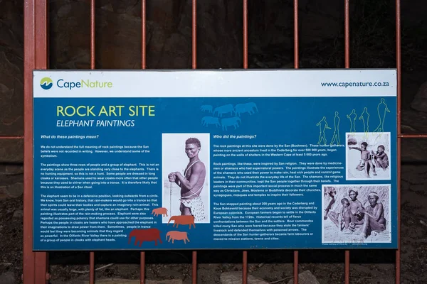 Cederberg South Africa August 2018 Information Board San Rock Art — Stock Photo, Image