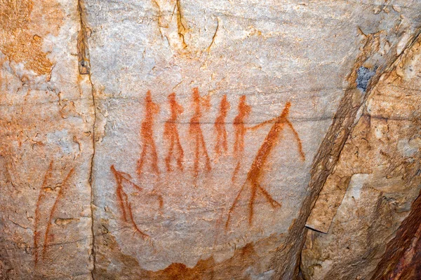 Una Pintura San Mujeres Bailando Truitjieskraal Las Montañas Cederberg Provincia —  Fotos de Stock