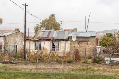 Eselbank, Güney Afrika, 27 Ağustos 2018: tarihi evler Eselbank köyü Cederberg dağlarda Batı Cape Eyaleti