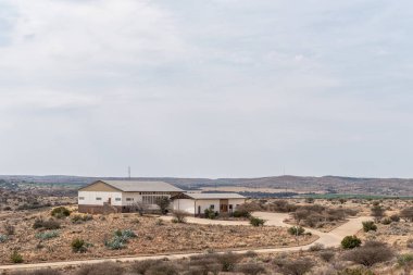 Orania, Güney Afrika, 1 Eylül 2018: Orania topluluk anıt tepeden görüldüğü gibi merkezi