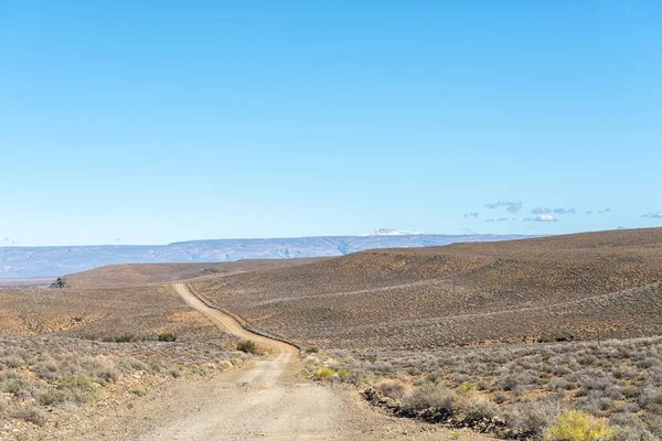 Paisaje Carretera R356 Ceres Provincia Occidental Del Cabo Nieve Visible — Foto de Stock