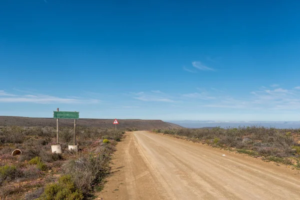 Tablero Nombres Parte Superior Del Paso Gannaga Tankwa Karoo Sudáfrica — Foto de Stock