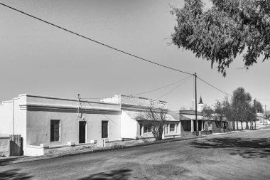 Phillipstown, Güney Afrika, Ağustos 6, tek renkli sokak sahne, tarihi evleri, Phillipstown, Northern Cape Eyaleti