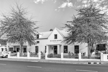 Stellenbosch, Güney Afrika, 15 Ağustos 2018: De Hoek Manor Guesthouse Stellenbosch, Batı Cape Province içinde. Tek renkli