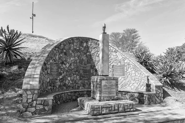 Scale model replica of the Trek Monument in Tanzania. Monochrome — Stock Photo, Image