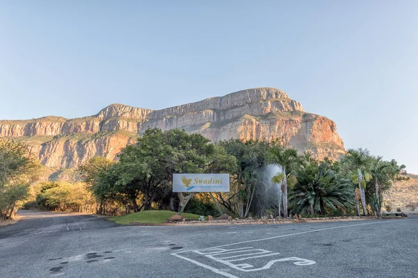 Name board at entrance to the Swadini Holiday Resort — Stock Photo, Image