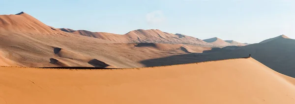 Panoramic View Sickle Shaped Sand Dune Next Sossusvlei North East — Stock Photo, Image
