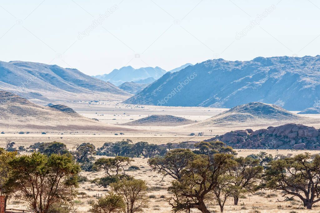A view of the landscape at Koiimasis on the edge of the Namib desert