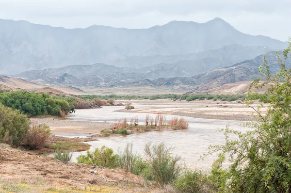 Blick Auf Den Orange River Der Grenze Zwischen Namibia Und — Stockfoto