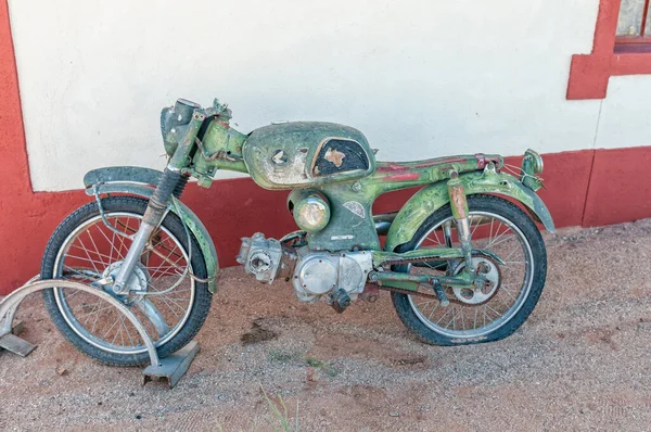 Fish River Canyon Namibia Junho 2011 Uma Motocicleta Vintage Exibição — Fotografia de Stock