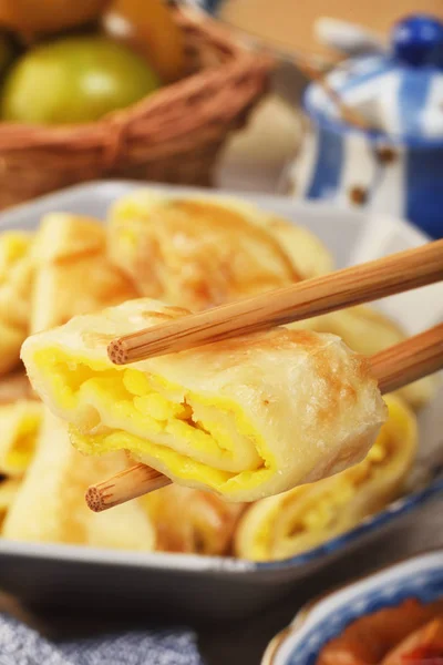 Pancake All Uovo Popolare Piatto Colazione Taiwan — Foto Stock