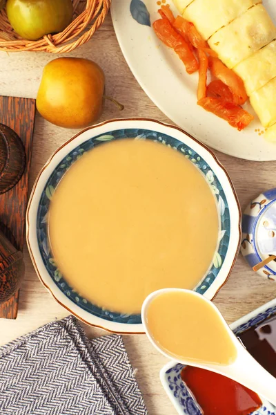 Petit Déjeuner Traditionnel Taïwanais Riz Lait Arachide — Photo