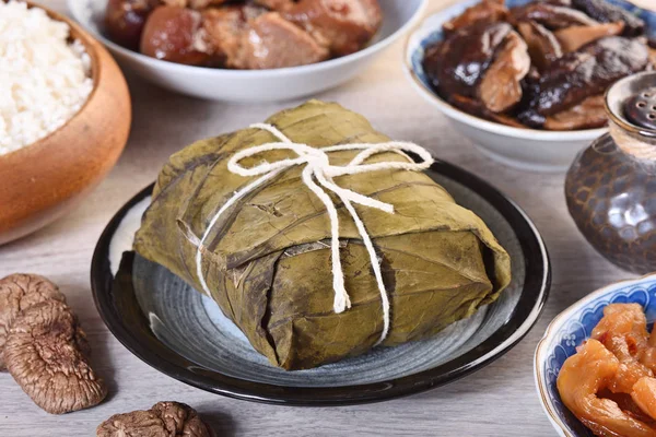 Comida Tradição Chinesa Bolinho Arroz Cozido Vapor — Fotografia de Stock