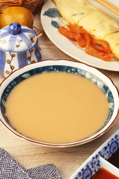 Colazione Tradizionale Taiwanese Riso Latte Arachidi — Foto Stock