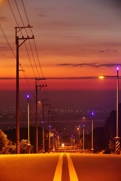 Sunset Empty Road Taichung Taiwan — Stock Photo, Image