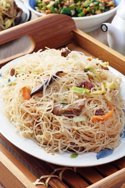 Taiwans Hausgemachte Gourmet Rühren Gebratene Reisnudeln — Stockfoto