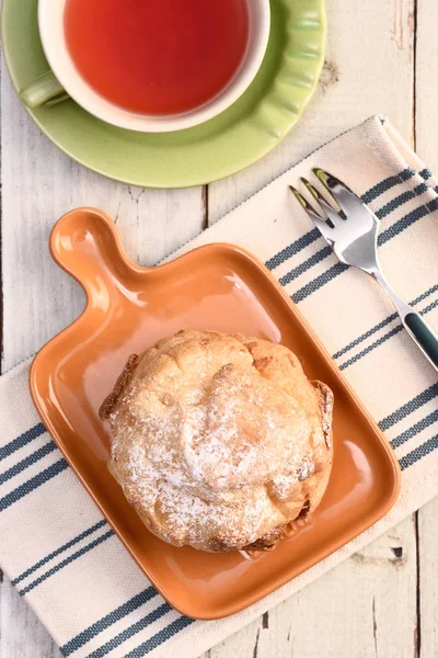 Fresh Cream Puff Plate Table — Stock Photo, Image