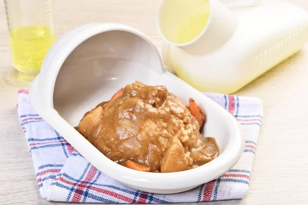 Curry Med Ris Platta Formen Toalett — Stockfoto