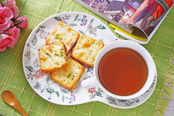 Scallion Cookie Nougats Tea Plate — Stock Photo, Image
