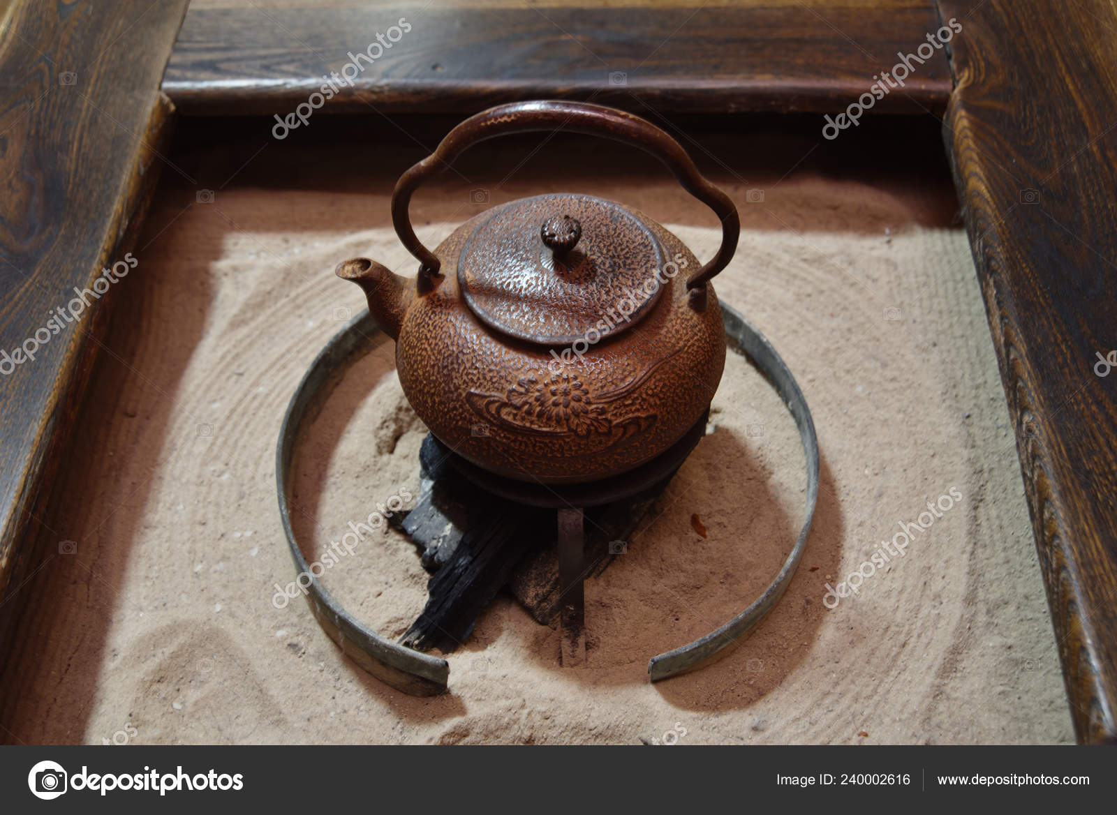 Old Kettle Put Fireplace Hot Drinking Stock Photo C Lcc54613