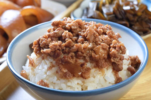 Taiwan Berühmtes Essen Geschmorter Schweinefleisch Reis Taiwan Delikatessen Taiwan Street — Stockfoto