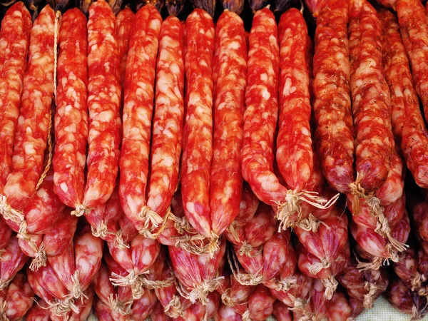 Salsichas Chinesas Para Vender Mercado — Fotografia de Stock