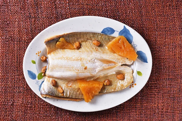 Жареный Живот Молочной Рыбы Соевом Соусе Популярная Тайваньская Еда — стоковое фото