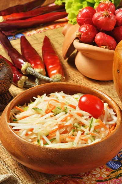 Salada Mamão Verde Comida Tailandesa Picante Tradicional — Fotografia de Stock