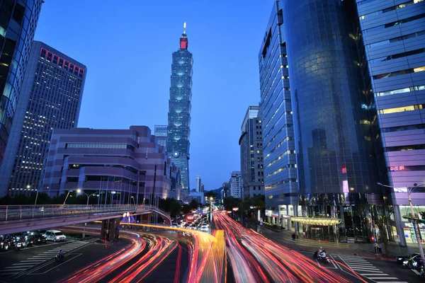 Taipei Taiwan Aprile 2019 Scena Notturna Della Città Taipei Taiwan — Foto Stock