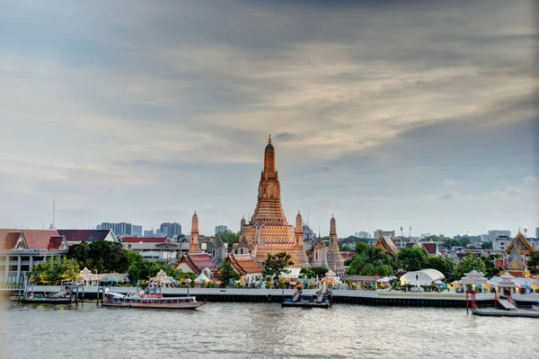 Bangkok City Tajlandia Kwietnia 2019 Widok Nocny Wat Arun Świątynia — Zdjęcie stockowe