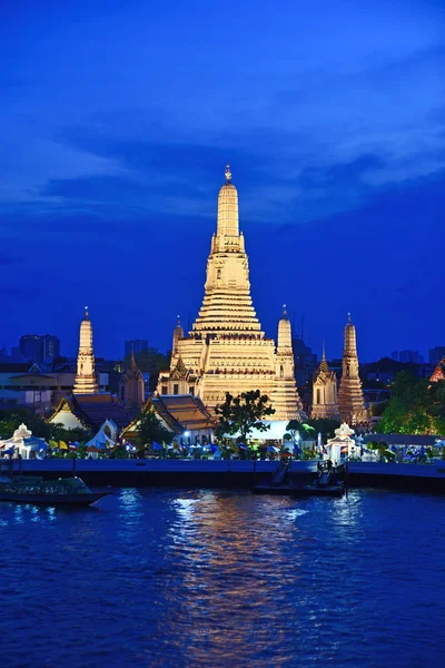 Bangkok City Tajlandia Kwietnia 2019 Widok Nocny Wat Arun Świątynia — Zdjęcie stockowe