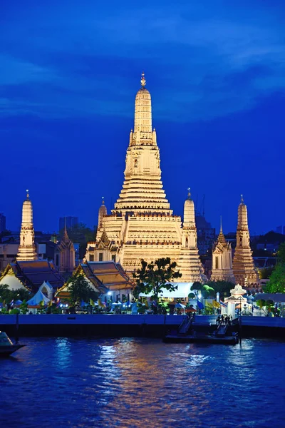 Bangkok City Tajlandia Kwietnia 2019 Widok Nocny Wat Arun Świątynia — Zdjęcie stockowe