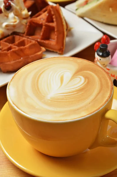 Una Taza Café Caliente Arte Latte — Foto de Stock