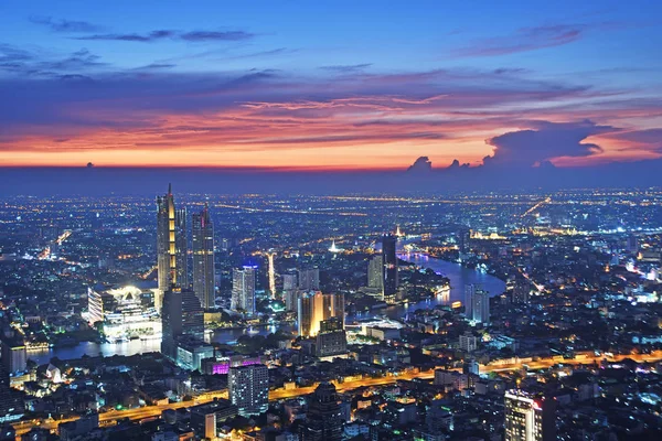 Bangkok Thailandia Aprile 2019 Luce Notturna Bangkok Thailandia Tetto — Foto Stock