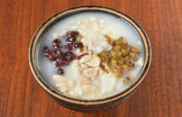 Taiwan Famoso Dessert Budino Cagliata Fagioli Completo — Foto Stock