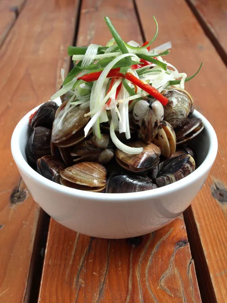 Marynowane Rzeki Clam Tajwan Przekąska Żywności — Zdjęcie stockowe