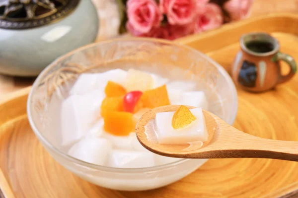 Asian Gourmet Dessert Almond Jelly Almond Junket Almond Tofu — Stock Photo, Image