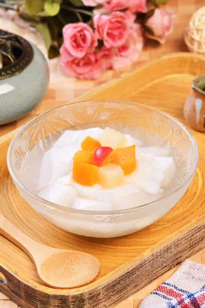 Asiatisches Gourmet Dessert Mandelgelee Mandeljunket Mandeltofu — Stockfoto