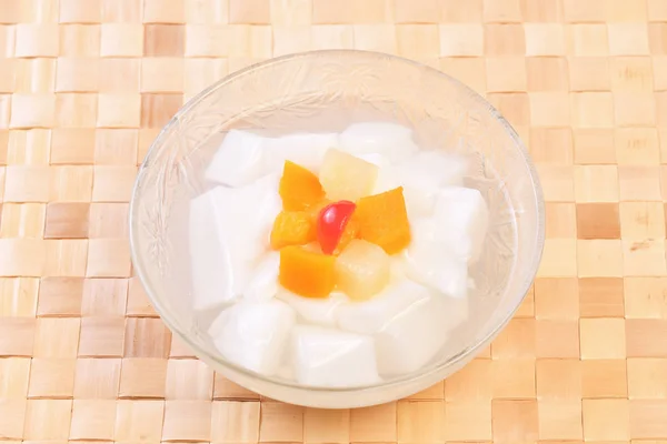 Dessert Gastronomique Asiatique Gelée Amandes Junket Amandes Tofu Amandes — Photo